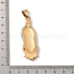 304 Stainless Steel Micro Pave Clear Cubic Zirconia Big Pendants&nbsp;LS-SA-CBA8660-02G