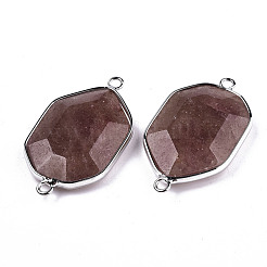 Natural Strawberry Quartz Links Connectors&nbsp;G-T131-48P-03