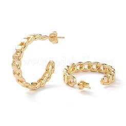 Semicircular Brass Half Hoop Earrings&nbsp;EJEW-Z002-03G