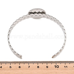304 Stainless Steel Leaf Cuff Bangle Making&nbsp;LS-STAS-F366-10C-P