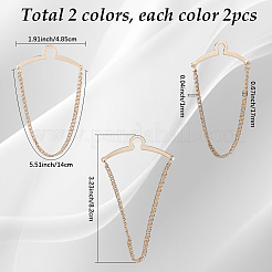 4Pcs Brass Hanging Chains Collar Pins Tie Clips&nbsp;AJEW-SC0004-04B