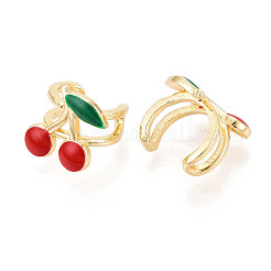 Brass Enamel Cuff Earrings&nbsp;EJEW-N060-04G