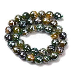 Electroplated Natural Agate Beads Strands&nbsp;G-B191-A07-10mm-19