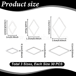 90Pcs 3 Styles 201 Stainless Steel Linking Rings&nbsp;STAS-UN0064-88
