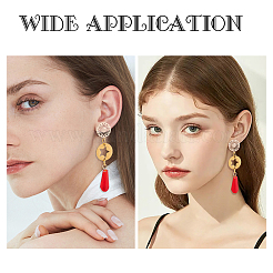32Pcs 2 Colors Brass Stud Earring Findings&nbsp;KK-DC0001-36