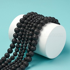 3 Strand 3 Sizes Natural Lava Rock Beads Strands&nbsp;G-FS0001-03