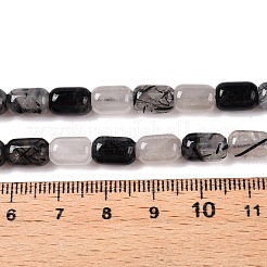 Natural Black Tourmalinated Quartz Beads Strands&nbsp;G-G980-47
