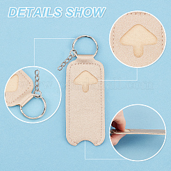 5Pcs 5 Colors Portable PU Imitation Leather Lipstick Keychain Holder&nbsp;AJEW-WR0001-37