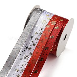 10M  5 Colors Hot Stamping Christmas Polyester Ribbons Set&nbsp;X1-OCOR-Q026-02