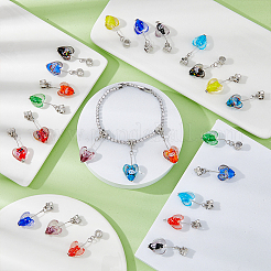 24Pcs 12 Colors Handmade Luminous Lampwork European Dangle Charms&nbsp;PALLOY-AB00087