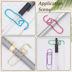24Pcs 6 Colors Iron Paper Clips&nbsp;OFST-CP0001-16