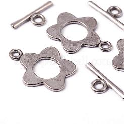 Flower Tibetan Style Alloy Toggle Clasps&nbsp;A0977Y-NF