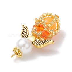 Luminous Handmade Glass Seed Beaded Angel Pendants&nbsp;PALLOY-MZ00963-04