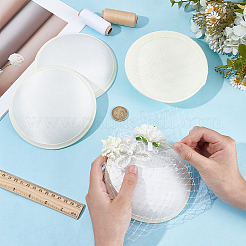 Satin Fabric with Polyester Flat Round Fascinator Hat Base for Millinery&nbsp;FIND-WH0173-320A