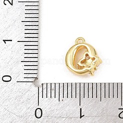 Brass Micro Pave Clear Cubic Zirconia Charms&nbsp;KK-Z151-18G-O