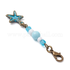 Ocean Theme Alloy Charm & Glass Beads Pendant Decorations&nbsp;HJEW-JM03158-02