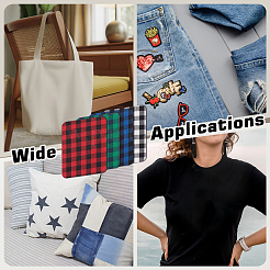 32Pcs 4 Colors Polyester Iron on Cloth Patches&nbsp;DIY-MA0007-29