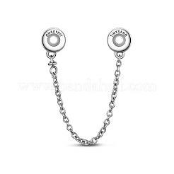 925 Sterling Silver Round Safety Chains & Beads&nbsp;TS-S-106