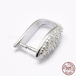 Anti-Tarnish Rhodium Plated 925 Sterling Silver Micro Pave Cubic Zirconia Pendant Bails&nbsp;STER-P034-21P
