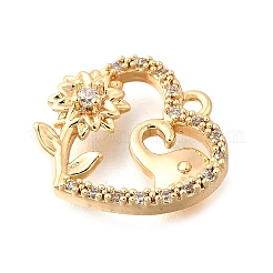 Brass Micro Pave Cubic Zirconia Pendants&nbsp;KK-C096-11G