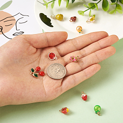10Pcs 10 Style Golden Alloy Enamel Pendants&nbsp;ENAM-CD0001-22