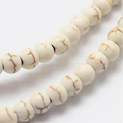 Synthetic Magnesite Bead Strands&nbsp;G-P228-43-4mm