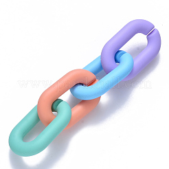 Opaque Spray Painted Acrylic Linking Rings&nbsp;OACR-S036-006A-I