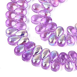 Electroplate Transparent Glass Beads Strands&nbsp;EGLA-N057-01A-08