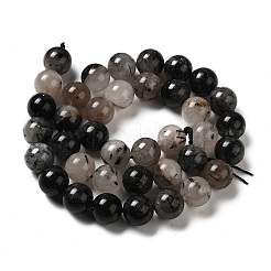 Natural Black Rutilated Quartz Beads Strands&nbsp;G-R447-10mm-03-01