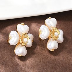 304 Stainless Steel Flower Stud Earrings&nbsp;EJEW-A138-09G