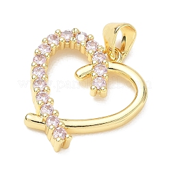 Brass Micro Pave Cubic Zirconia Pendants&nbsp;CU-CBA83A6-06G-01