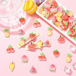 70Pcs 7 Styles Fruit Opaque Resin Cabochons&nbsp;CRES-CJ0001-92