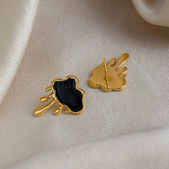 Vintage Lava Irregular 304 Stainless Steel Enamel Stud Earrings for Women&nbsp;ET1492