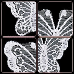 Butterfly Shape Polyester Lace Embroidery Sewing Ornament Accessories&nbsp;DIY-WH0401-39B