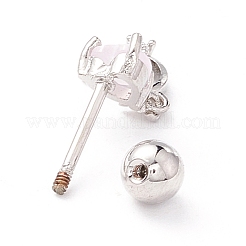 Heart & Moon Cubic Zirconia Dangle Stud Earrings&nbsp;LS-EJEW-A065-15P