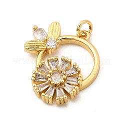 Brass Micro Pave Cubic Zirconia Pendants&nbsp;KK-I360-040G