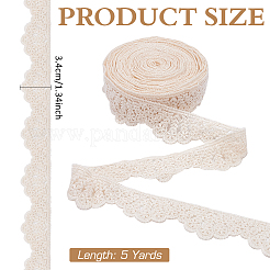 5 Yards Shell Shaped Cotton Hollow Flower Lace Trim&nbsp;SRIB-MA0001-01