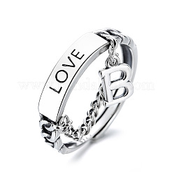Letter B & Word LOVE 925 Sterling Silver Finger Rings&nbsp;FS-WG350DC-01