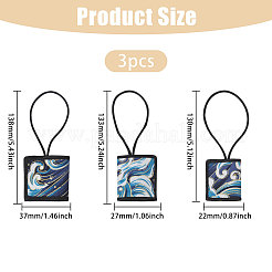 3Pcs 3 Styles PVC & Polyamide Folding Fan Buckle&nbsp;AJEW-CA0004-87