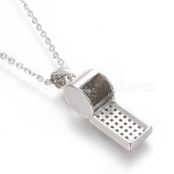 Brass Micro Pave Cubic Zirconia Pendant Necklaces&nbsp;NJEW-I230-22