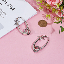 4Pcs 2 Styles Zinc Alloy Spring Gate Rings&nbsp;FIND-DR0002-14