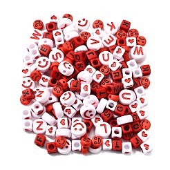 200Pcs Expression & Letter Acrylic Beads&nbsp;MACR-FP0001-28