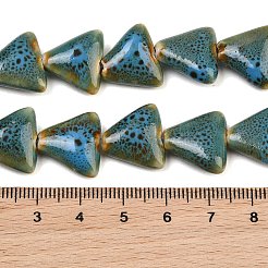 Glazed Porcelain Triangle Beads Strands&nbsp;PORC-B002-01-02