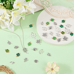 40Pcs 4 Colors Alloy Enamel Pendants&nbsp;CLOV-WR0001-02