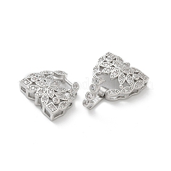 Brass Micro Pave Clear Cubic Zirconia Fold Over Clasps&nbsp;KK-Z083-04P