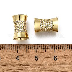 Brass Micro Pave Clear Cubic Zirconia European Beads&nbsp;ZIRC-I070-048G