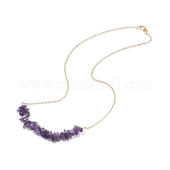 Natural Amethyst Chips Beaded Jewelry Set&nbsp;SJEW-JS01230-03