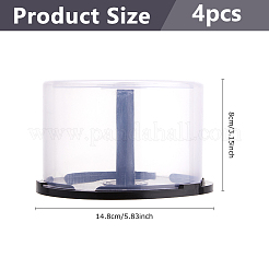 Round Plastic CD Disc Cake Storage Boxes with Black Base&nbsp;CON-WH0112-084