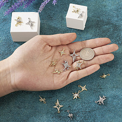 18Pcs 9 Style Brass Micro Pave Clear Cubic Zirconia Pendants&nbsp;KK-TA0001-10