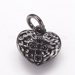 Hammered Brass Micro Pave Cubic Zirconia Pendants&nbsp;ZIRC-K070-30